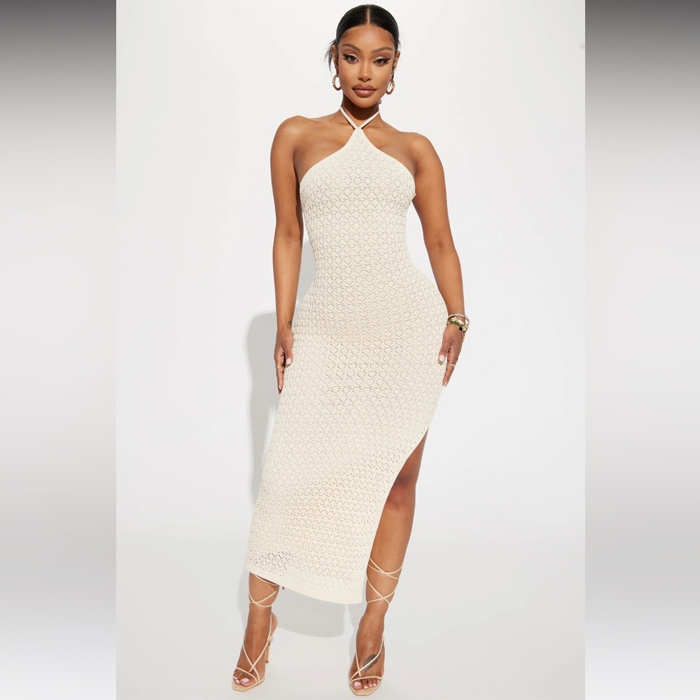Crochet Halter Maxi Dress